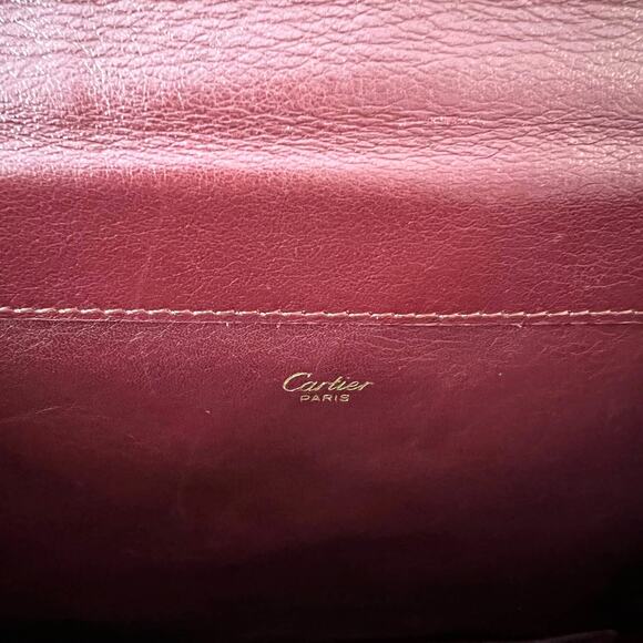 CARTIER Classic Burgundy and Gold Clutch - Picture 14 of 16